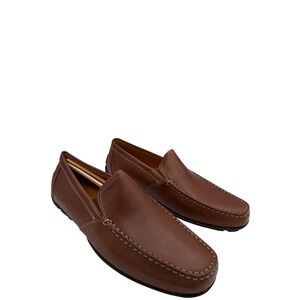 Geox Mens Moner V Smooth Leather Driving Loafers Coffee‎ Brown U1144V Size 12.5